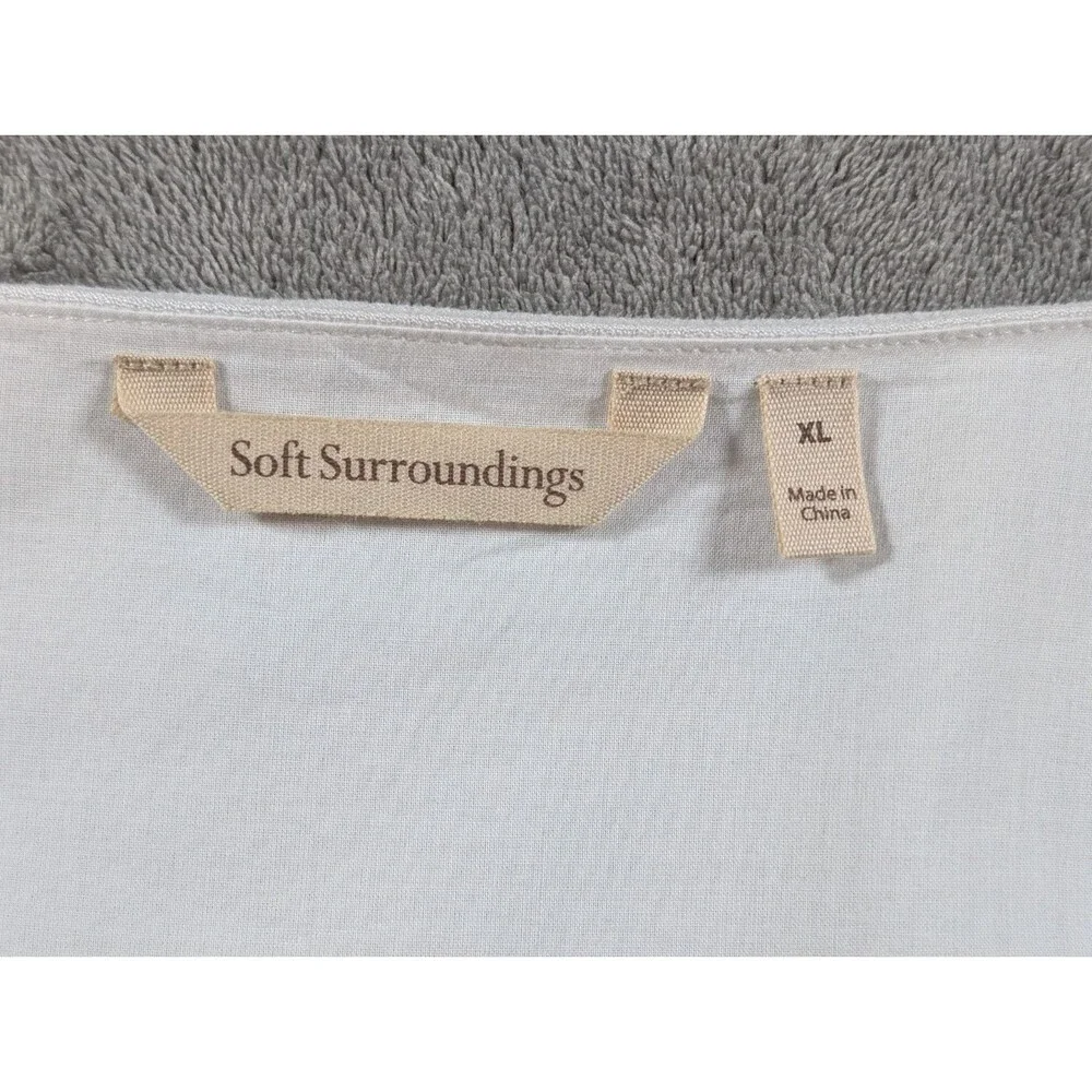 Soft Surroundings Dress Women's XL Daisha Gauze White Embroidery Boho Preppy - Picture 7 of 11